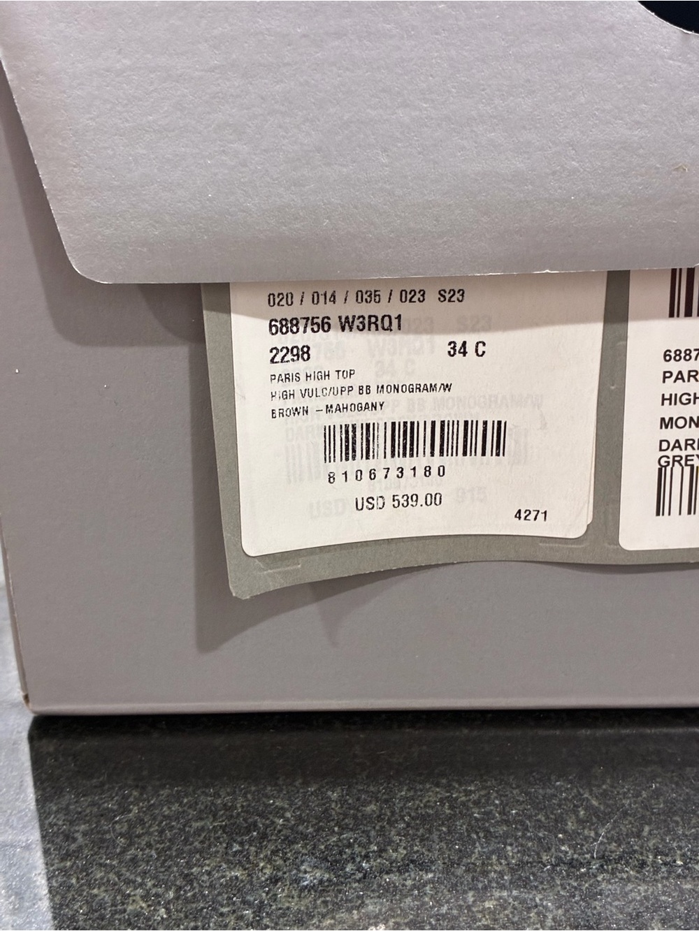 Balenciaga Paris High Top BB Monogram Sneakers Women US 4 IT 34 Brown NIB - Picture 12 of 13